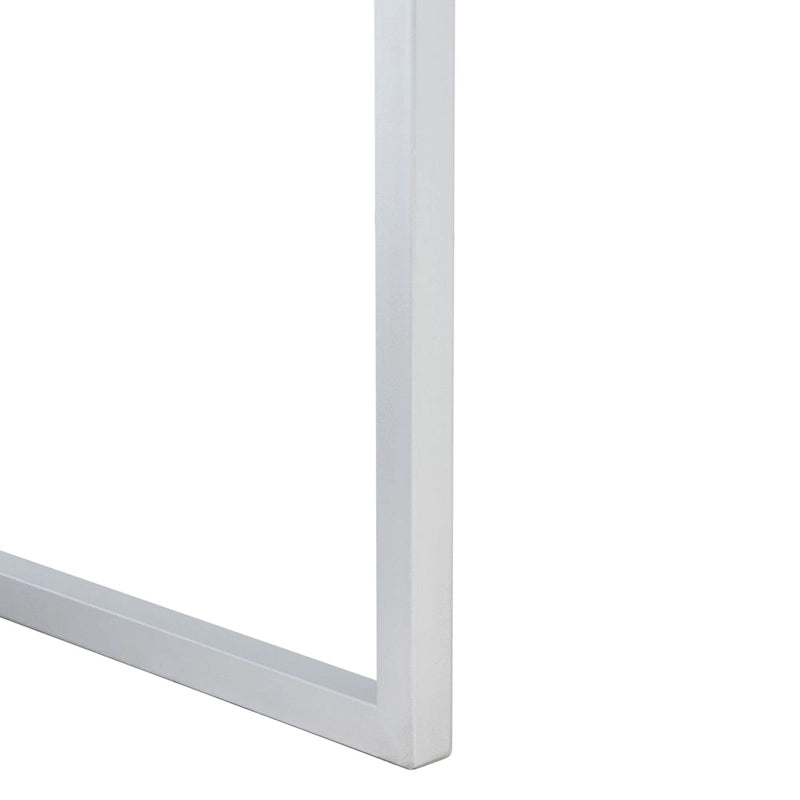Scrivania con due cassetti a specchio e base in metallo