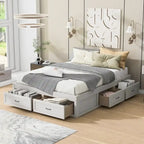 Letto a piattaforma Queen Size con 6 cassetti portaoggetti