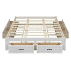 Letto a piattaforma Queen Size con 6 cassetti portaoggetti