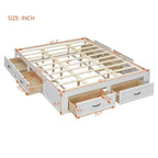 Letto a piattaforma Queen Size con 6 cassetti portaoggetti