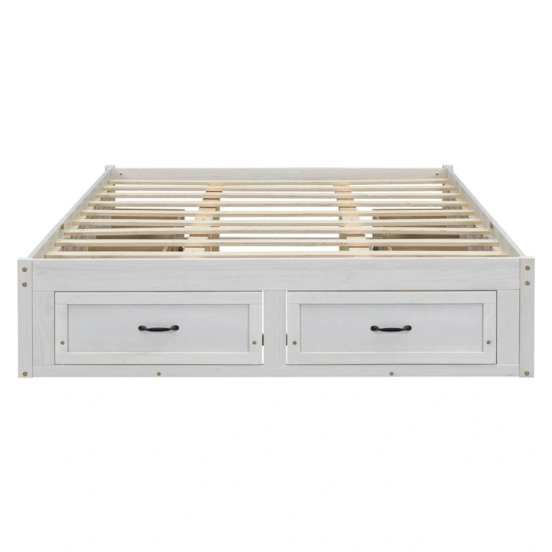 Letto a piattaforma Queen Size con 6 cassetti portaoggetti