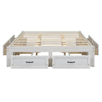 Letto a piattaforma Queen Size con 6 cassetti portaoggetti
