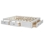 Letto a piattaforma Queen Size con 6 cassetti portaoggetti