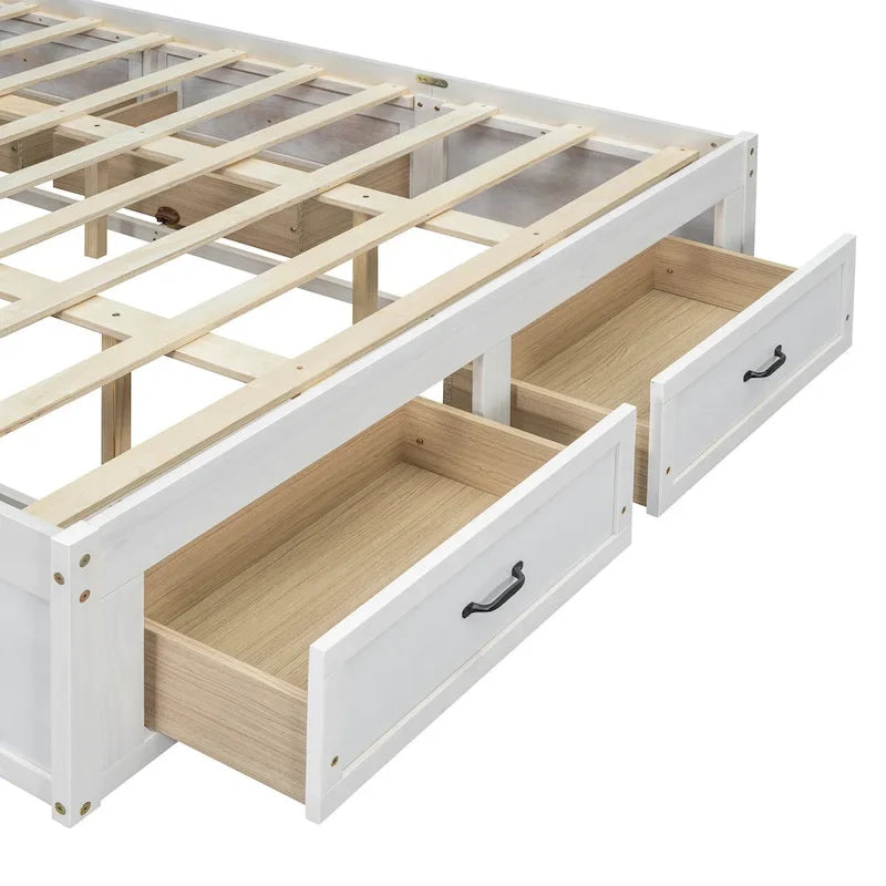 Letto a piattaforma Queen Size con 6 cassetti portaoggetti
