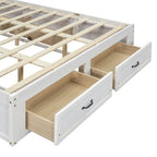 Letto a piattaforma Queen Size con 6 cassetti portaoggetti
