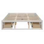 Letto a piattaforma Queen Size con 6 cassetti portaoggetti