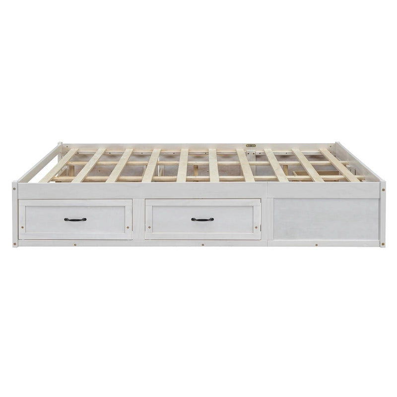 Letto a piattaforma Queen Size con 6 cassetti portaoggetti