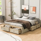 Letto a piattaforma Queen Size con 6 cassetti portaoggetti