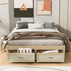 Letto a piattaforma Queen Size con 6 cassetti portaoggetti