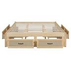 Letto a piattaforma Queen Size con 6 cassetti portaoggetti