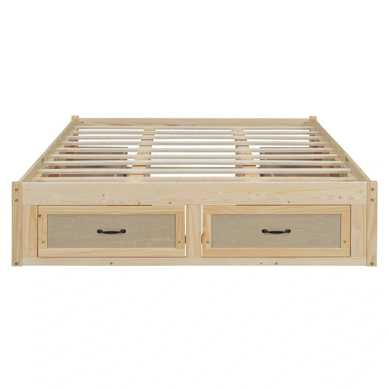 Letto a piattaforma Queen Size con 6 cassetti portaoggetti