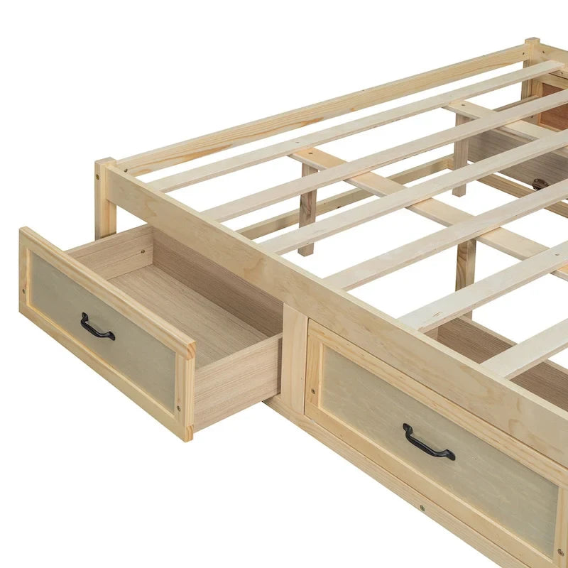 Letto a piattaforma Queen Size con 6 cassetti portaoggetti