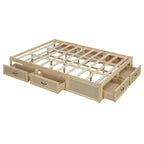 Letto a piattaforma Queen Size con 6 cassetti portaoggetti
