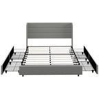 Letto imbottito Queen Size con 4 cassetti contenitore