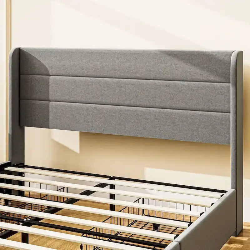 Letto imbottito Queen Size con 4 cassetti contenitore