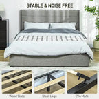 Letto imbottito Queen Size con 4 cassetti contenitore