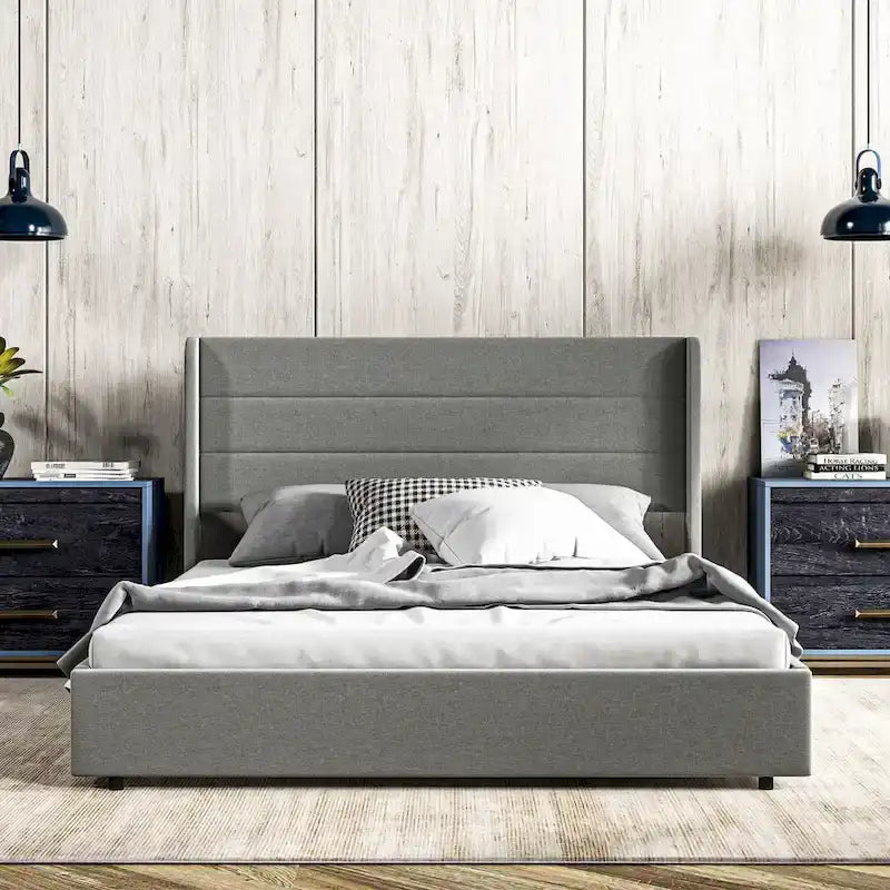 Letto imbottito Queen Size con 4 cassetti contenitore