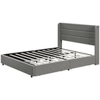 Letto imbottito Queen Size con 4 cassetti contenitore
