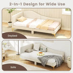 Letto a giorno imbottito Twin/Full Size con dettagli capitonné a rivetto