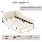 Letto a giorno imbottito Twin/Full Size con dettagli capitonné a rivetto