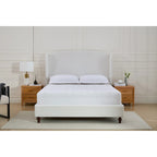 Struttura letto imbottita con testiera ad ali – King Size, Bianco crema