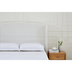 Struttura letto imbottita con testiera ad ali – King Size, Bianco crema