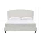 Struttura letto imbottita con testiera ad ali – King Size, Bianco crema