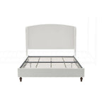 Struttura letto imbottita con testiera ad ali – King Size, Bianco crema