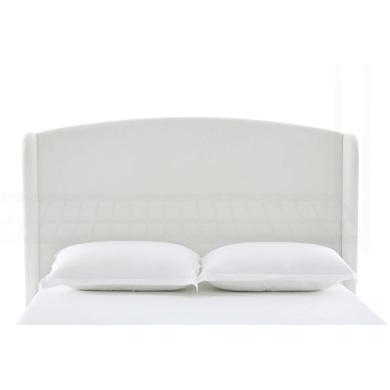 Struttura letto imbottita con testiera ad ali – King Size, Bianco crema