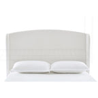 Struttura letto imbottita con testiera ad ali – King Size, Bianco crema