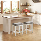 Set di 2 sgabelli da bar da banco con sedile spesso a sella in pelle PU imbottita, altezza 61 cm, sedie da cucina con base in metallo