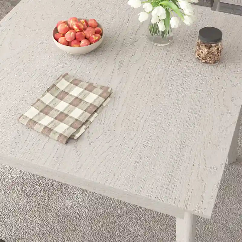 Tavolo da pranzo quadrato con cassetti portaoggetti