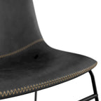 Sedie laterali in pelle vegana con base a slitta in metallo nero (set di 2)