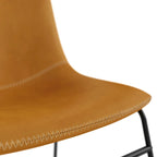 Sedie laterali in pelle vegana con base a slitta in metallo nero (set di 2)