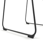 Sedie laterali in pelle vegana con base a slitta in metallo nero (set di 2)