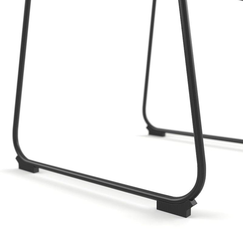 Sedie laterali in pelle vegana con base a slitta in metallo nero (set di 2)
