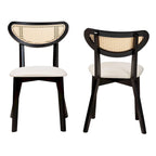 Set di 2 sedie da pranzo con schienale in rattan