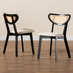 Set di 2 sedie da pranzo con schienale in rattan