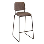 Sgabello da Bar in Stile Mid-Century con Seduta in Ecopelle