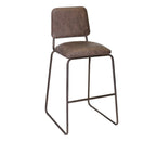 Sgabello da Bar in Stile Mid-Century con Seduta in Ecopelle