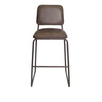 Sgabello da Bar in Stile Mid-Century con Seduta in Ecopelle