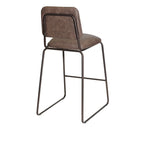 Sgabello da Bar in Stile Mid-Century con Seduta in Ecopelle