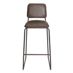 Sgabello da Bar in Stile Mid-Century con Seduta in Ecopelle