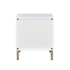 Comodino con 3 cassetti - Finitura Bianco e Oro Champagne