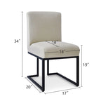 Sedia da pranzo imbottita con base a slitta in metallo (Set da 2)