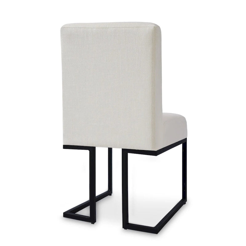 Sedia da pranzo imbottita con base a slitta in metallo (Set da 2)
