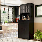 Mobile dispensa da cucina con vetrina e credenza
