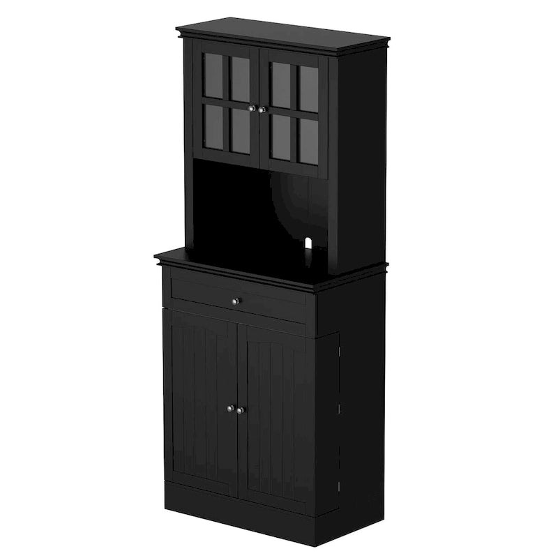 Mobile dispensa da cucina con vetrina e credenza