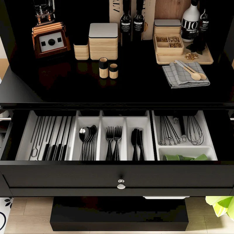 Mobile dispensa da cucina con vetrina e credenza