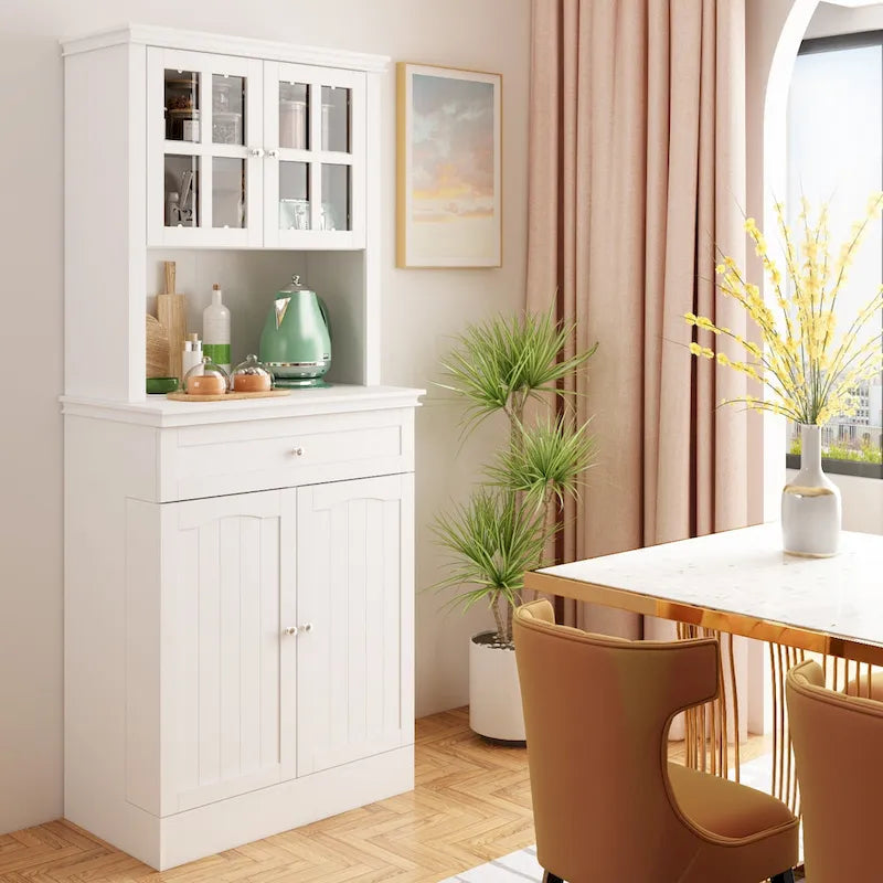 Mobile dispensa da cucina con vetrina e credenza